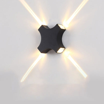 Waterproof Aluminum Crosshair Star LED Wall Sconce Lamp