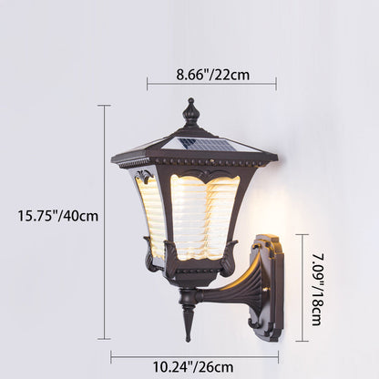 Solar Quadrilateral Striped Lantern LED Wall Sconce Lamp