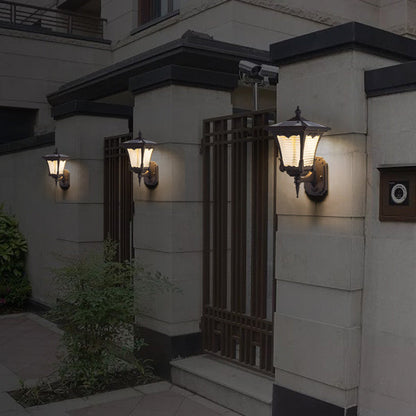 Solar Quadrilateral Striped Lantern LED Wall Sconce Lamp