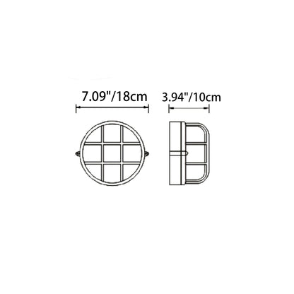 Contemporary Industrial Waterproof Aluminum Glass Frosted Round 1-Light Wall Sconce Lamp For Outdoor Patio