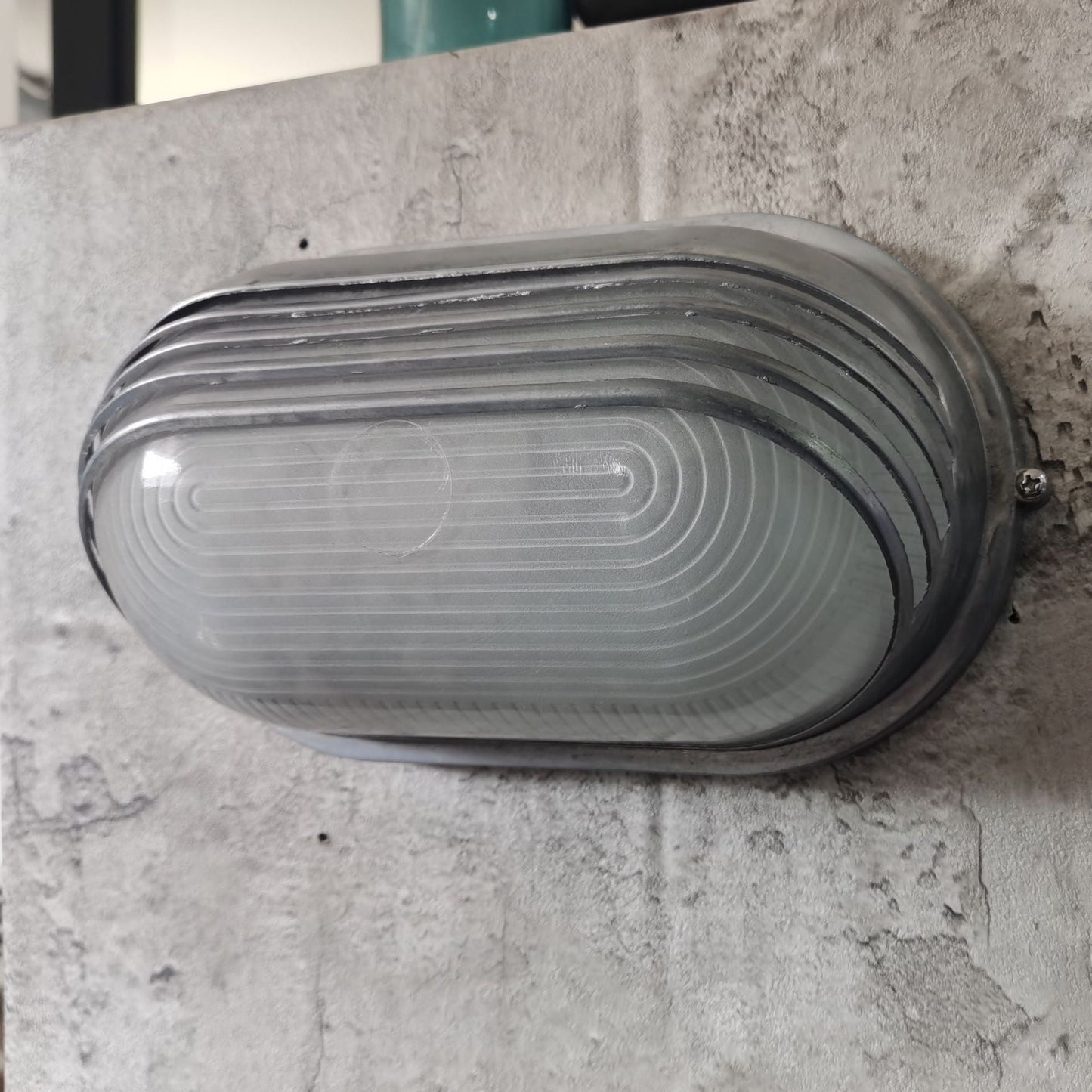 Waterproof Frosted Oval Striped 1-Light Wall Sconce Lamp