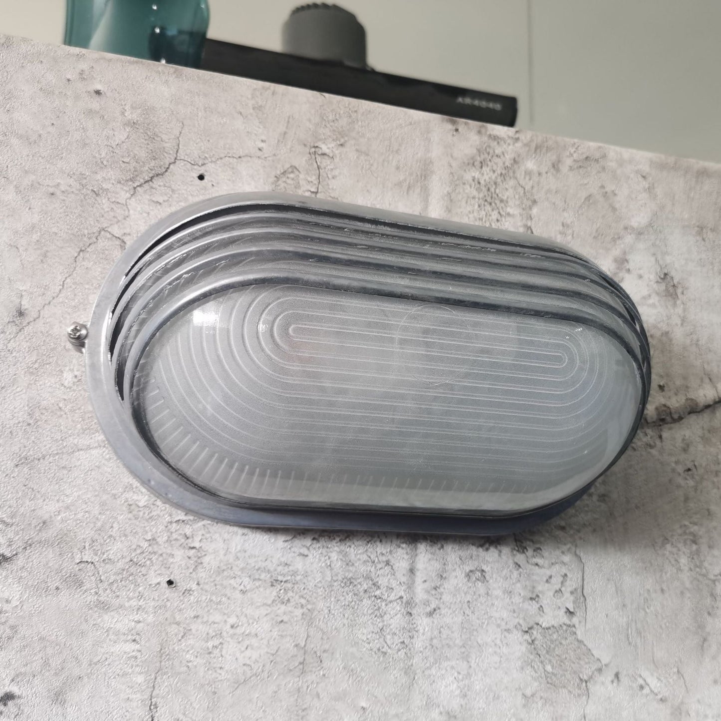 Waterproof Frosted Oval Striped 1-Light Wall Sconce Lamp