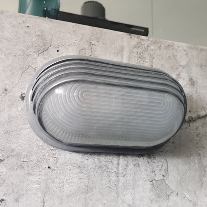 Waterproof Frosted Oval Striped 1-Light Wall Sconce Lamp