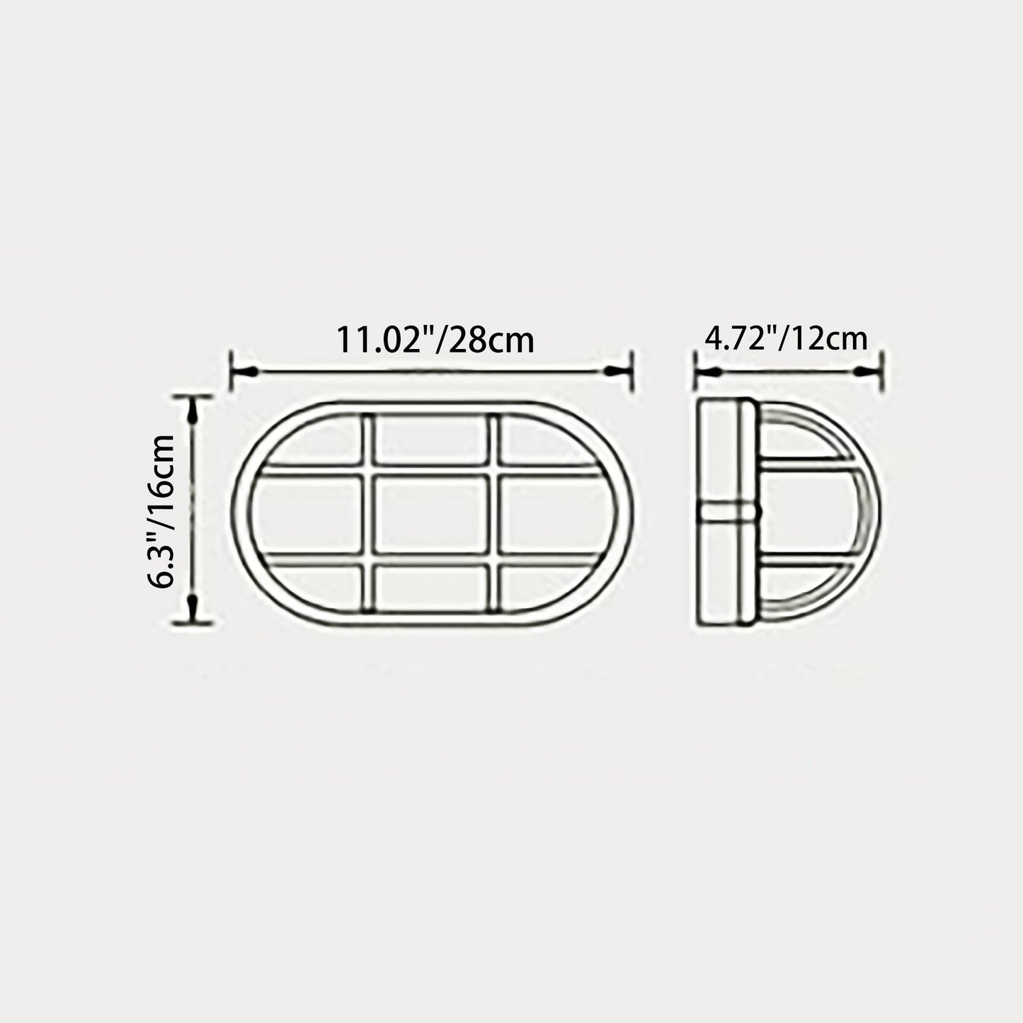 Waterproof Frosted Oval Striped 1-Light Wall Sconce Lamp