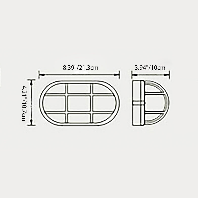 Waterproof Frosted Oval Striped 1-Light Wall Sconce Lamp