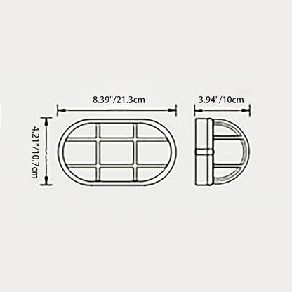 Waterproof Frosted Oval Striped 1-Light Wall Sconce Lamp