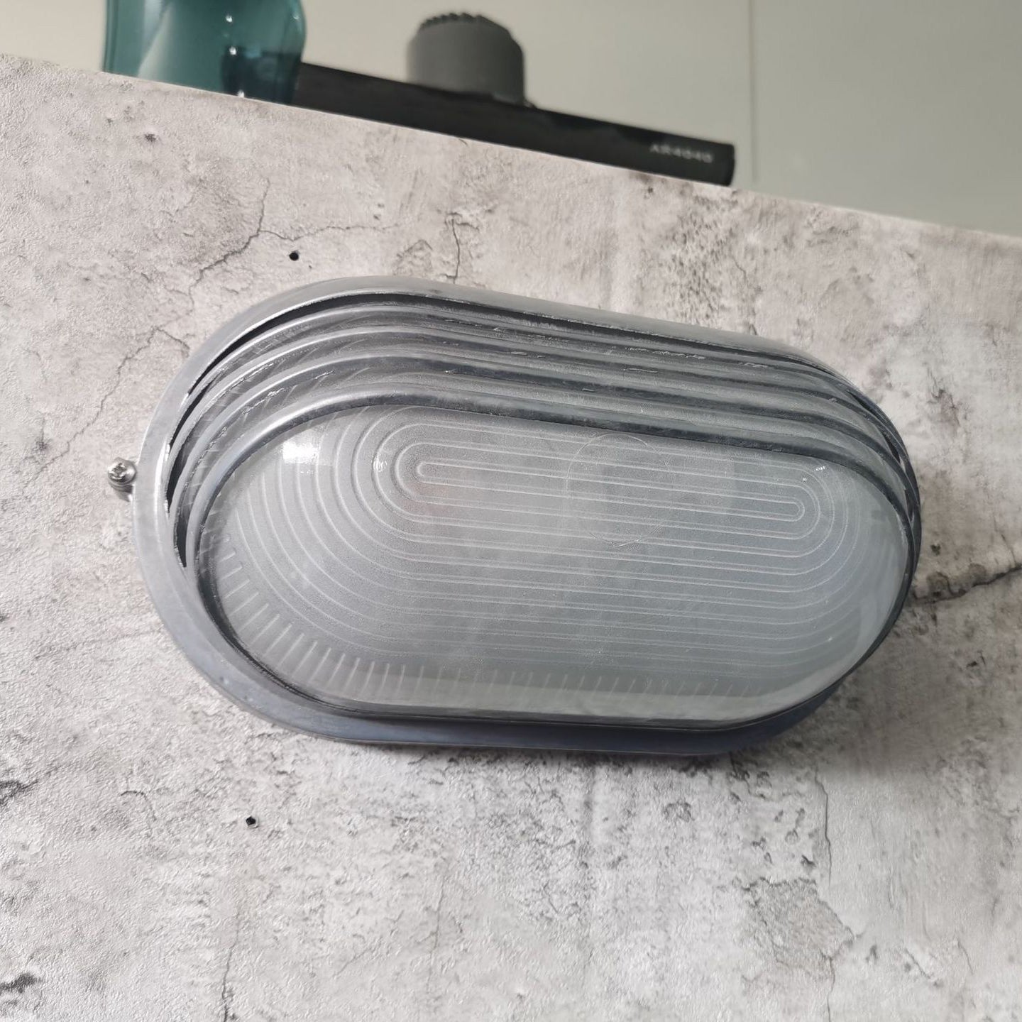 Waterproof Frosted Oval Striped 1-Light Wall Sconce Lamp