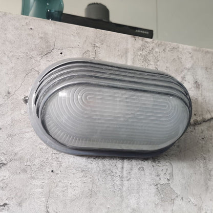 Waterproof Frosted Oval Striped 1-Light Wall Sconce Lamp