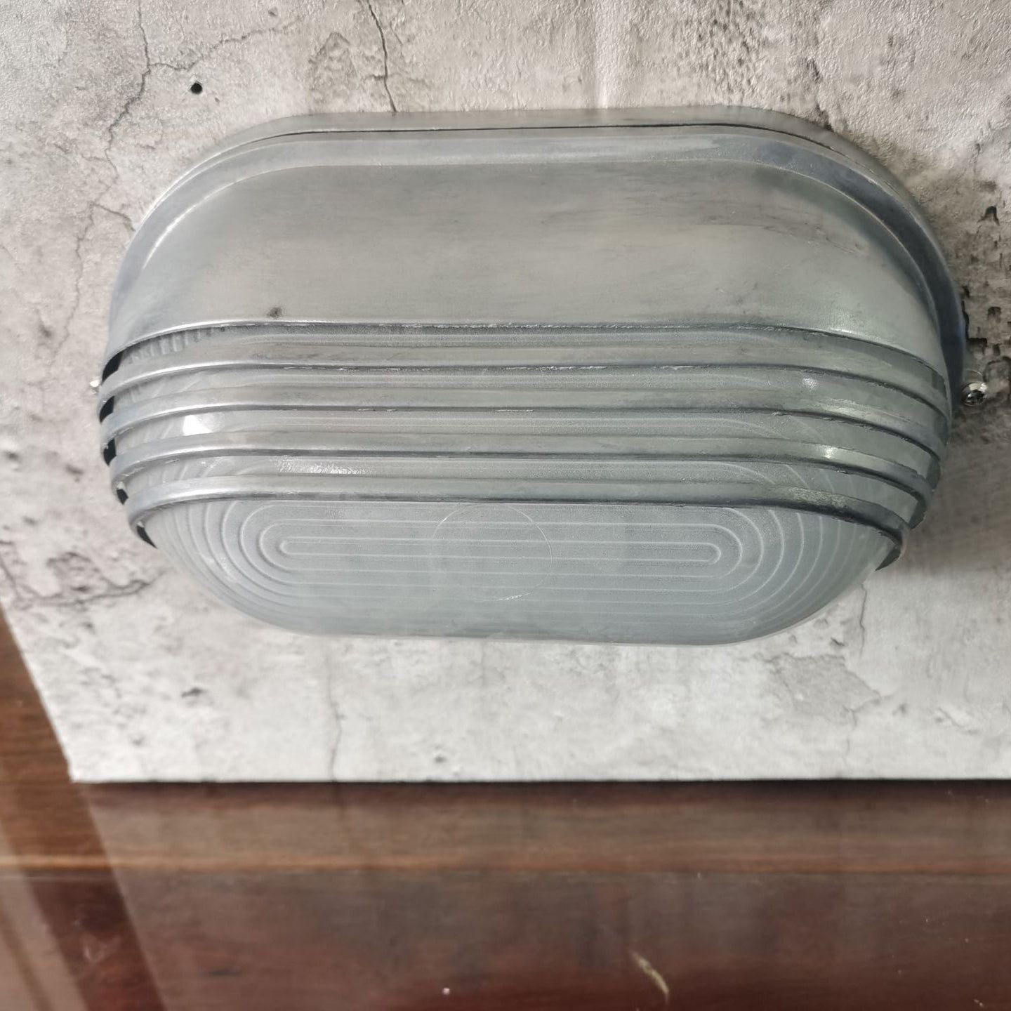 Waterproof Frosted Oval Striped 1-Light Wall Sconce Lamp