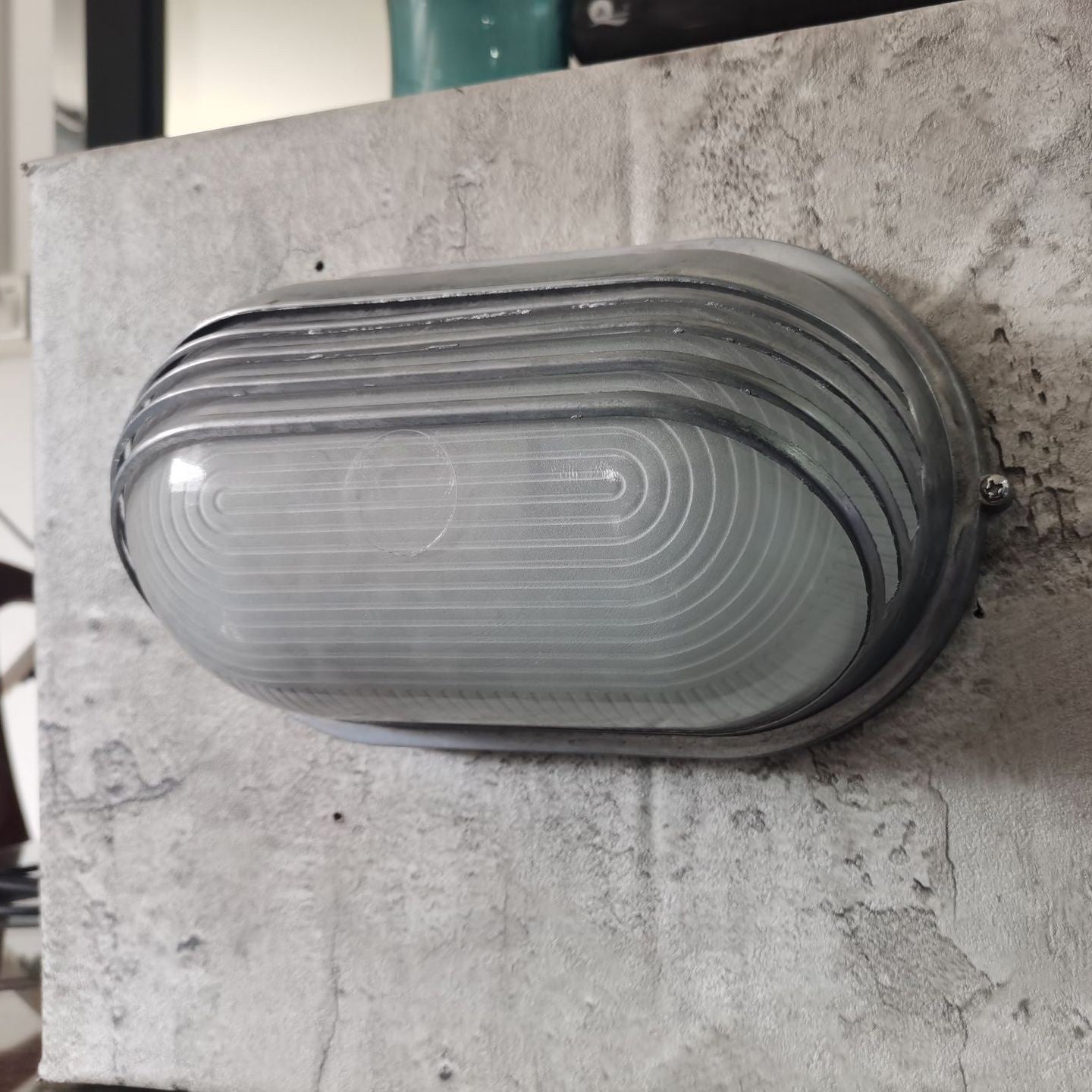 Waterproof Frosted Oval Striped 1-Light Wall Sconce Lamp