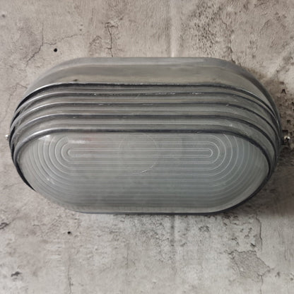 Waterproof Frosted Oval Striped 1-Light Wall Sconce Lamp