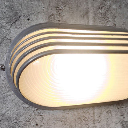 Waterproof Frosted Oval Striped 1-Light Wall Sconce Lamp