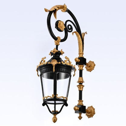 Waterproof Glass Lantern Carved LED Wall Sconce Lamp