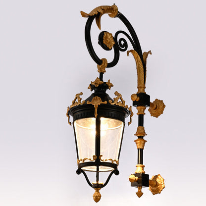 Waterproof Glass Lantern Carved LED Wall Sconce Lamp