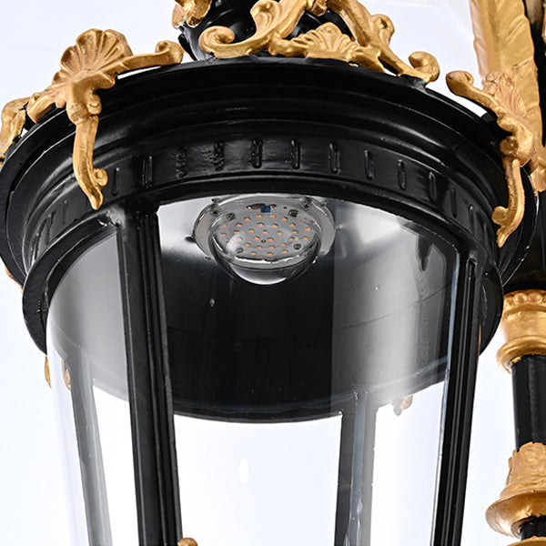 Waterproof Glass Lantern Carved LED Wall Sconce Lamp