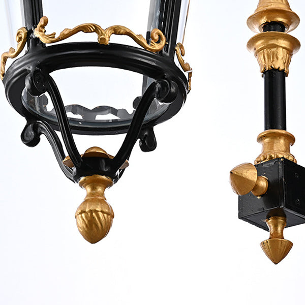 Waterproof Glass Lantern Carved LED Wall Sconce Lamp