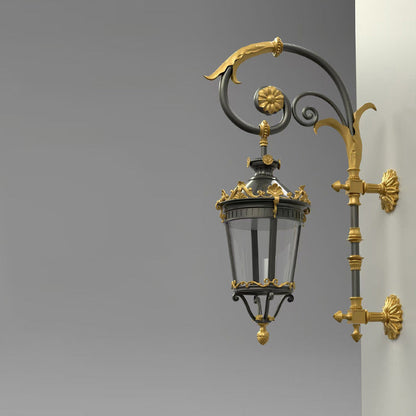 Waterproof Glass Lantern Carved LED Wall Sconce Lamp