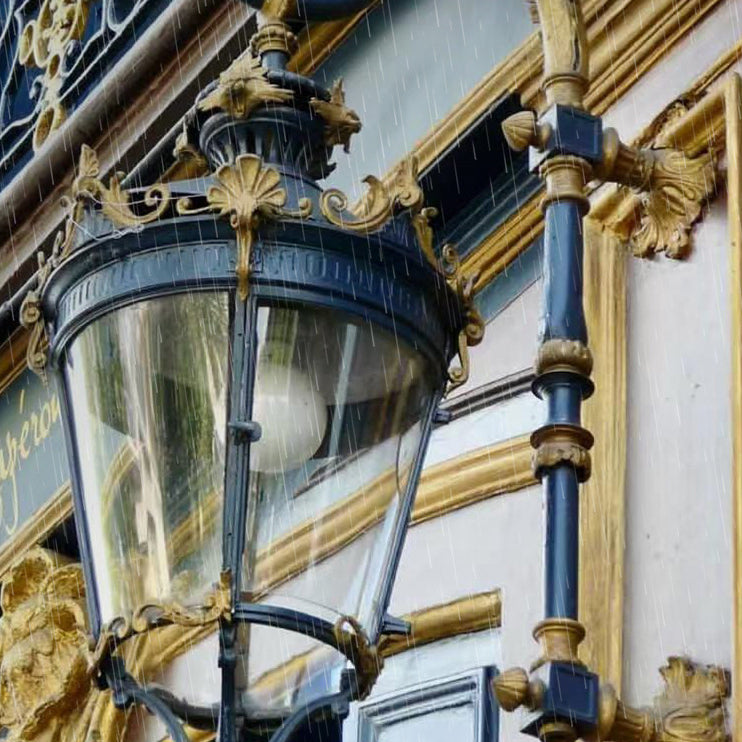 Waterproof Glass Lantern Carved LED Wall Sconce Lamp