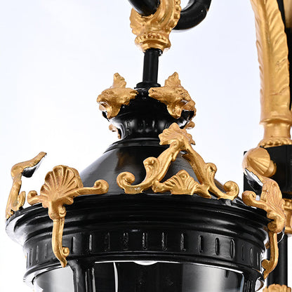 Waterproof Glass Lantern Carved LED Wall Sconce Lamp