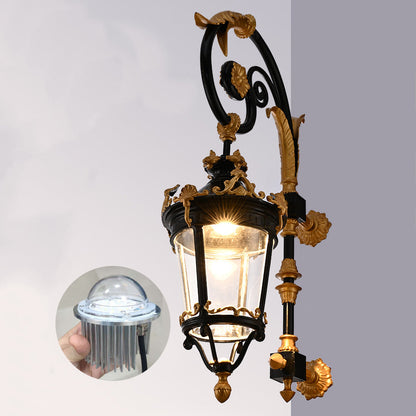 Waterproof Glass Lantern Carved LED Wall Sconce Lamp