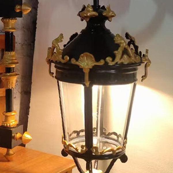 Waterproof Glass Lantern Carved LED Wall Sconce Lamp