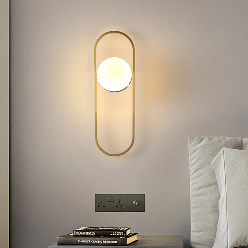 Light Luxury Round Iron Glass 1-Light Wall Sconce Lamp