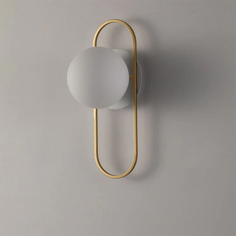 Light Luxury Round Iron Glass 1-Light Wall Sconce Lamp