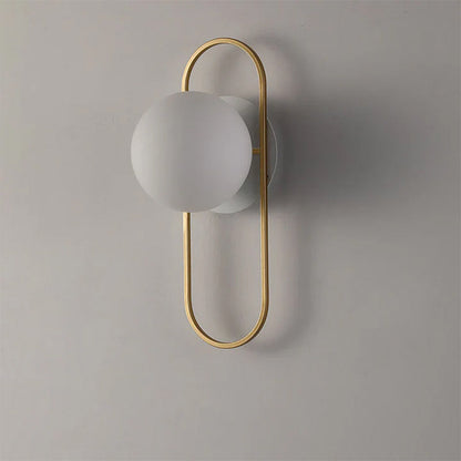 Light Luxury Round Iron Glass 1-Light Wall Sconce Lamp