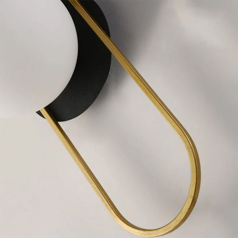 Light Luxury Round Iron Glass 1-Light Wall Sconce Lamp