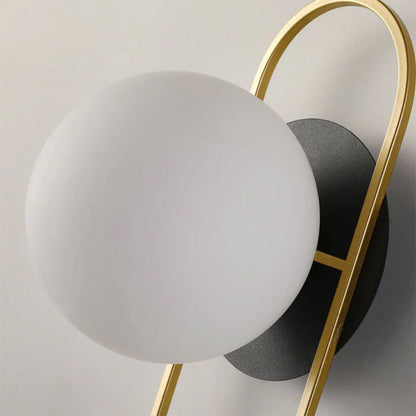 Light Luxury Round Iron Glass 1-Light Wall Sconce Lamp