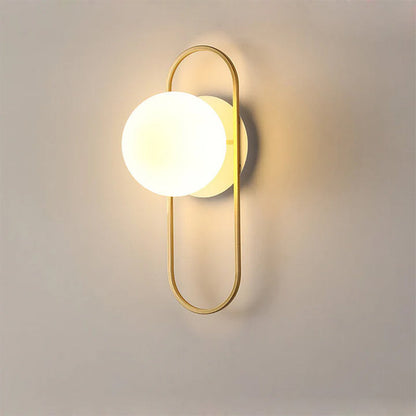 Light Luxury Round Iron Glass 1-Light Wall Sconce Lamp