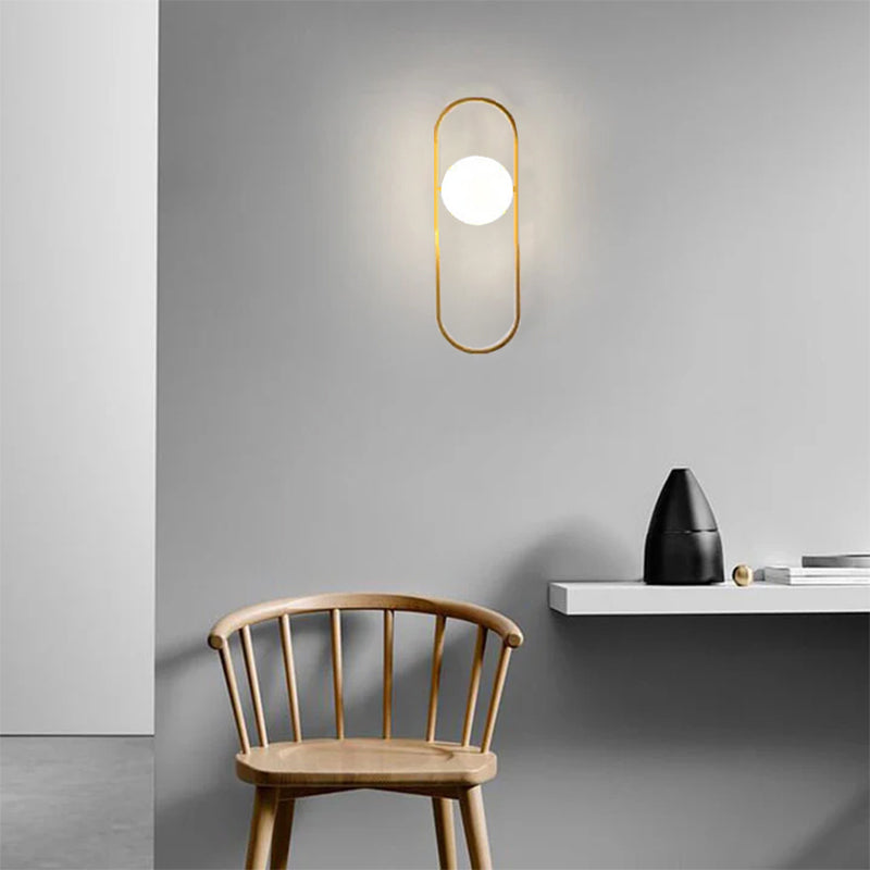 Light Luxury Round Iron Glass 1-Light Wall Sconce Lamp
