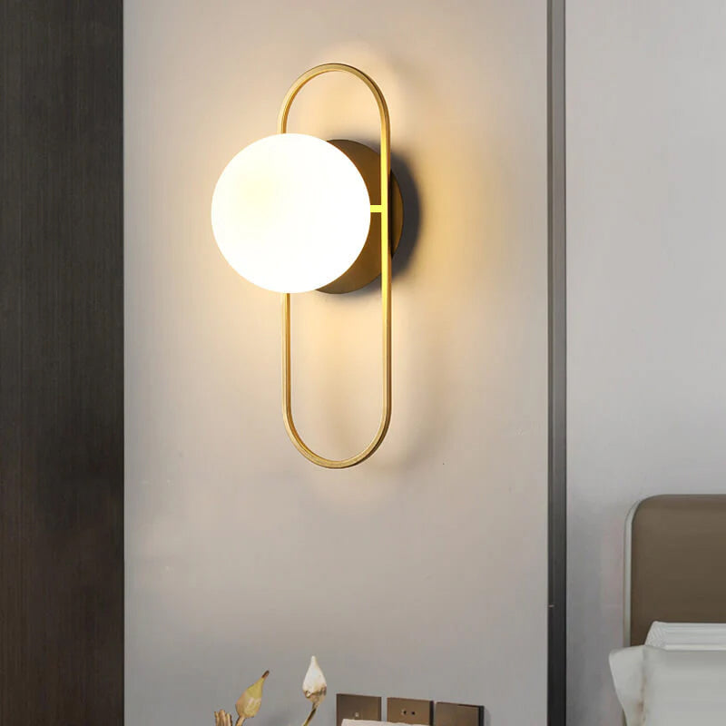 Light Luxury Round Iron Glass 1-Light Wall Sconce Lamp