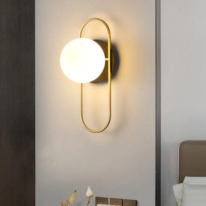 Light Luxury Round Iron Glass 1-Light Wall Sconce Lamp