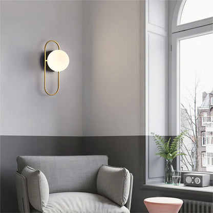 Light Luxury Round Iron Glass 1-Light Wall Sconce Lamp