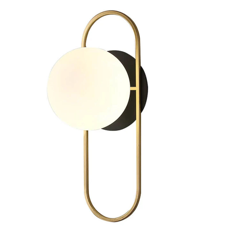 Light Luxury Round Iron Glass 1-Light Wall Sconce Lamp