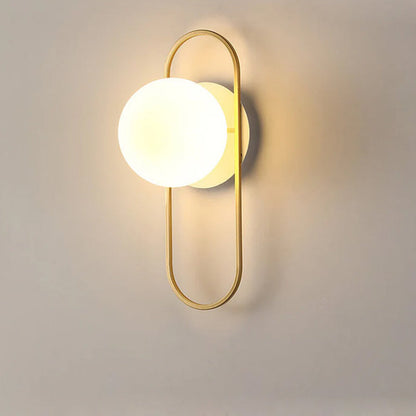 Light Luxury Round Iron Glass 1-Light Wall Sconce Lamp