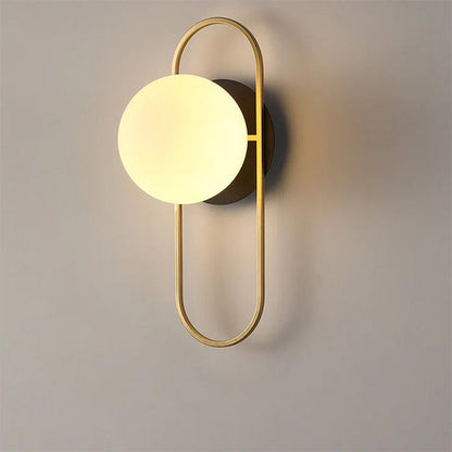 Light Luxury Round Iron Glass 1-Light Wall Sconce Lamp