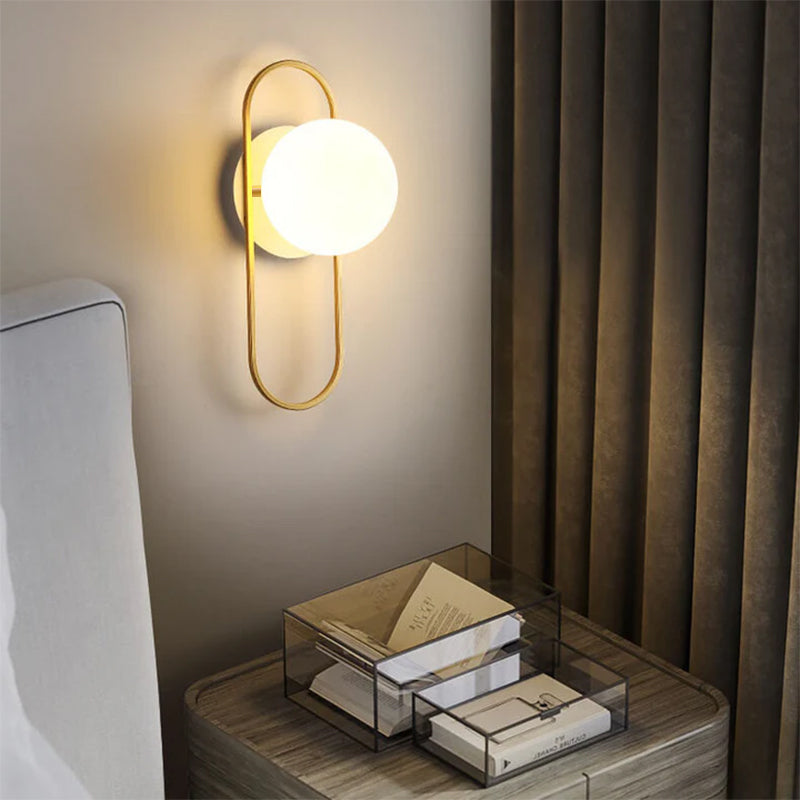Light Luxury Round Iron Glass 1-Light Wall Sconce Lamp