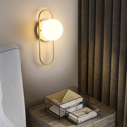 Light Luxury Round Iron Glass 1-Light Wall Sconce Lamp