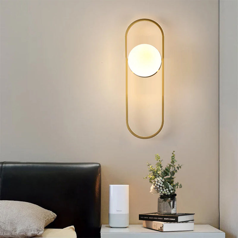Light Luxury Round Iron Glass 1-Light Wall Sconce Lamp