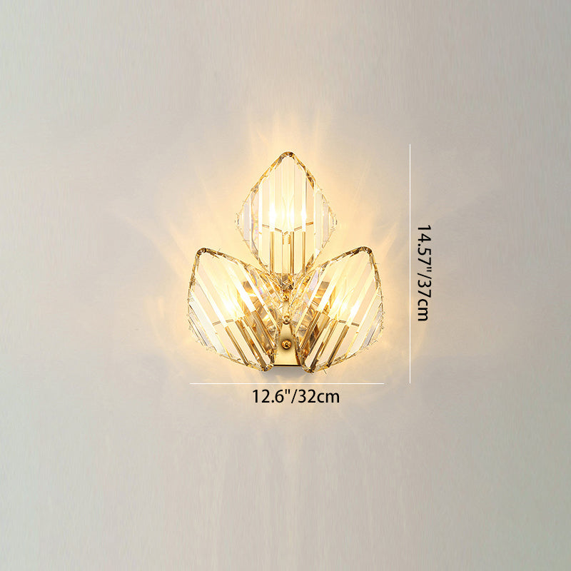 Metal Acrylic Diamond-Pattern 1/2/3-Light Wall Sconce Lamp