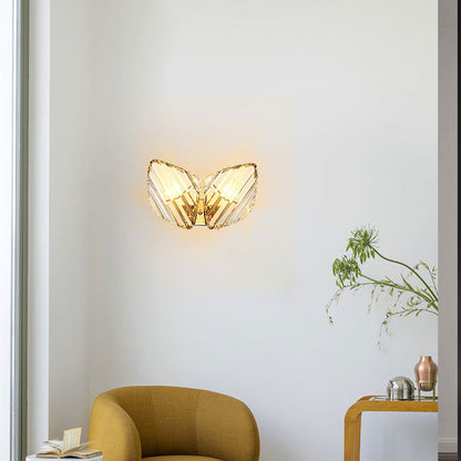 Metal Acrylic Diamond-Pattern 1/2/3-Light Wall Sconce Lamp