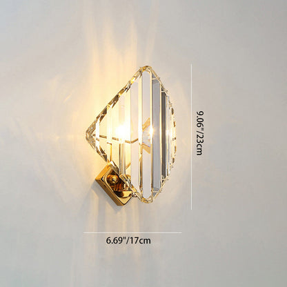 Metal Acrylic Diamond-Pattern 1/2/3-Light Wall Sconce Lamp