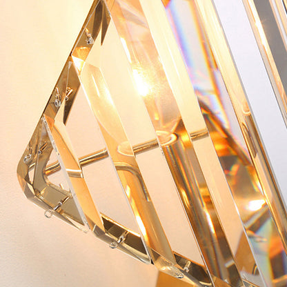 Metal Acrylic Diamond-Pattern 1/2/3-Light Wall Sconce Lamp