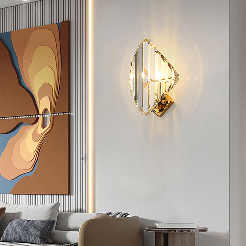 Metal Acrylic Diamond-Pattern 1/2/3-Light Wall Sconce Lamp