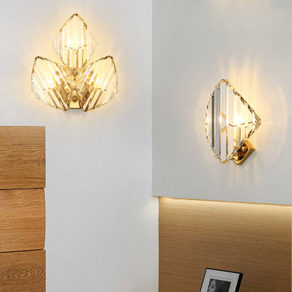 Metal Acrylic Diamond-Pattern 1/2/3-Light Wall Sconce Lamp