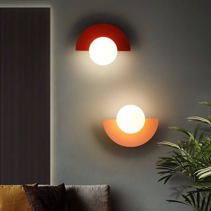 Modern Minimalist Glass Globe 1-Light Wall Sconce