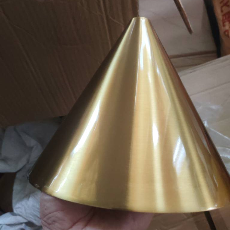Modern Simple Iron Plated Brass Cone Round 1-Light Wall Sconce Lamp