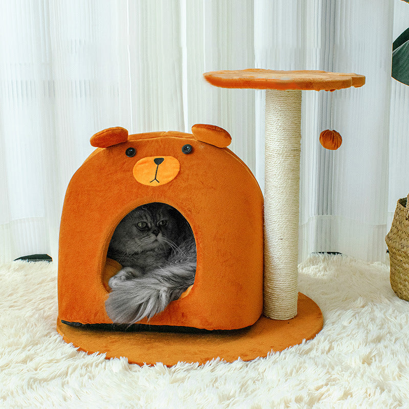 Teddy Bear Cat Tree & Condo with Perch